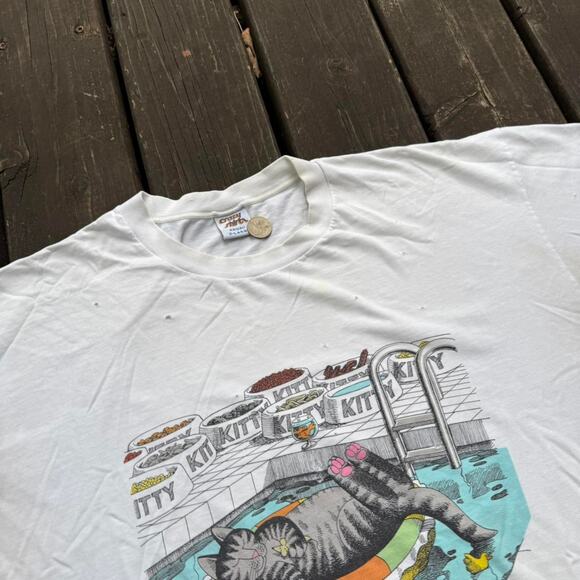 Vintage VTG 90’s Kliman Cat Single Stitch Graphic T-Shirt - Picture 6 of 8